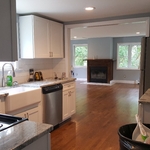 Tile floor to hardwood.