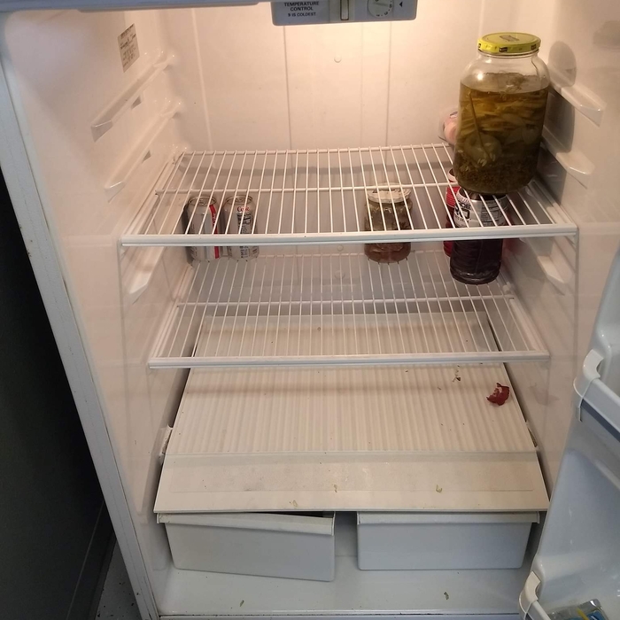 Breakroom refrigerator before