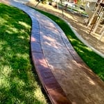 Colored concrete sidewalk