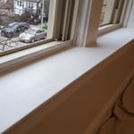 Window Sill After Priming and Painting
