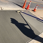 Broom finish on sidewalk