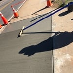 Broom finish on sidewalk