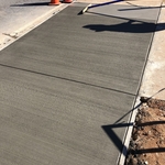 Broom finish on sidewalk