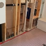 Shower side of wall