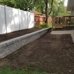 Retaining Wall and Rock Bed