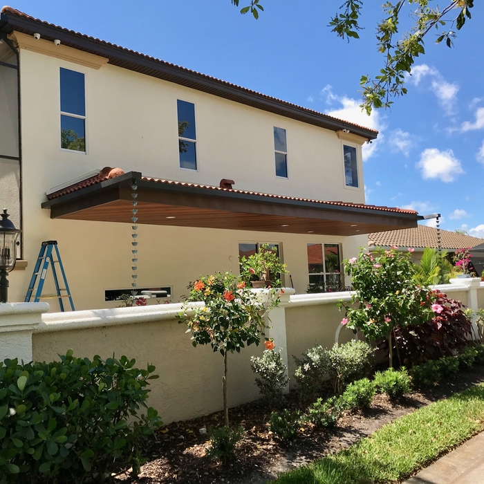 Custom Gutters with rain chains