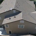 Aerial drone rearof house