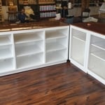 Retail Countertop and cabinet.