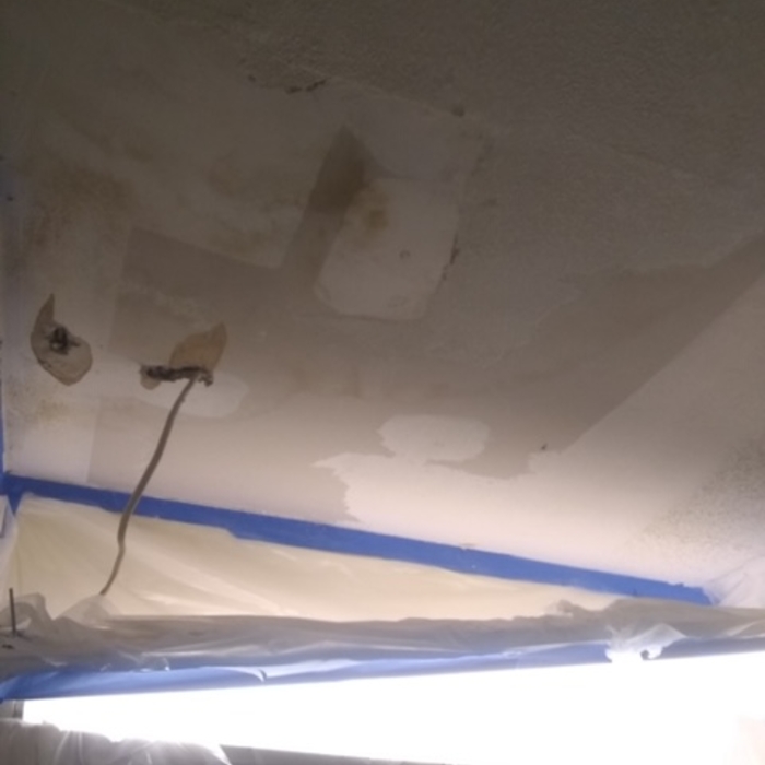 BEFORE Popcorn Ceiling Rpair