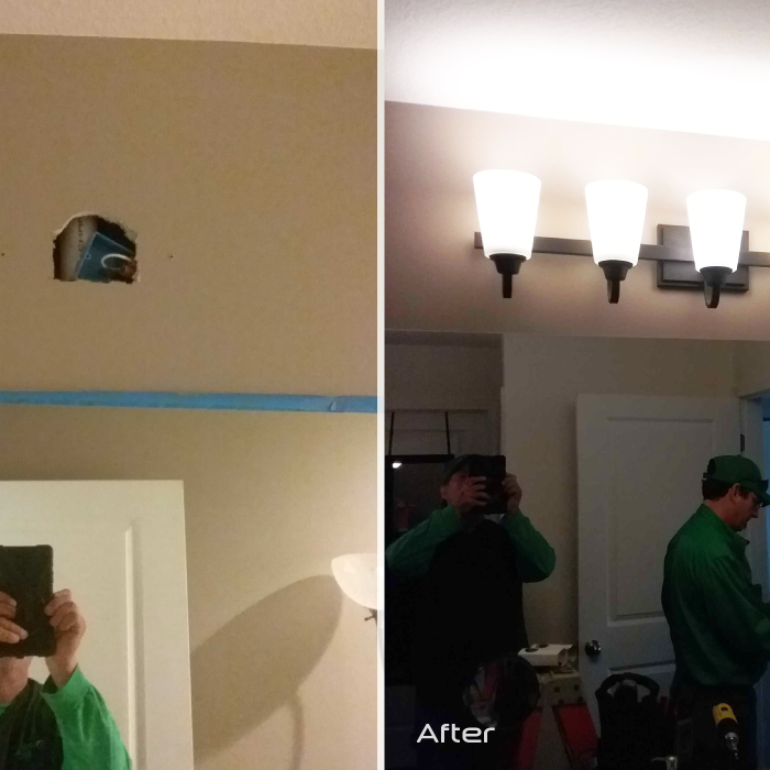 Bathroom Light Fixture Installation