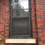 Front left window before paints with new screen