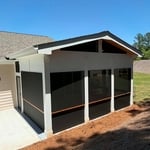 Covered patio screened in