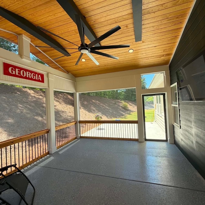 Covered patio screened in