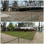 Deep clean, Sod, River Rock Install