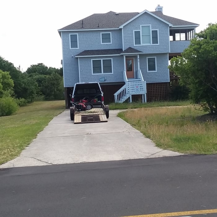 Grass + mulch before