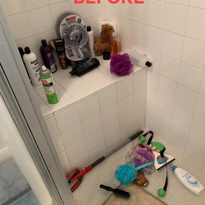 Shower cluttered...