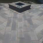 Barn wood paver patio