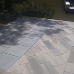 Barn wood paver patio