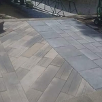 Barn wood paver patio