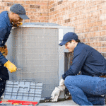 Installing a new A/C system.