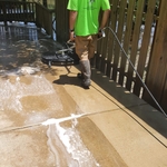 Concrete cleaning of driveway
