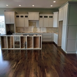 Walnut floor kitchen.