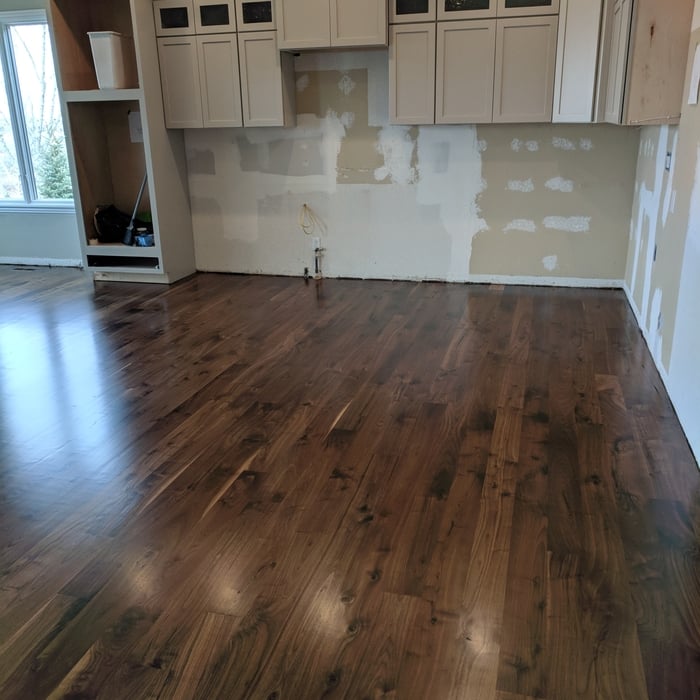 Walnut floor in kitchen