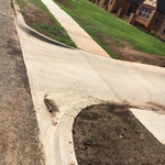 finished driveway and sidewalk