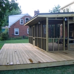 Low profile deck and screened porch