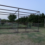 Stall built using structural pipe and C-Purlin.