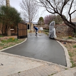 Driveway grey colored driveway before stamp