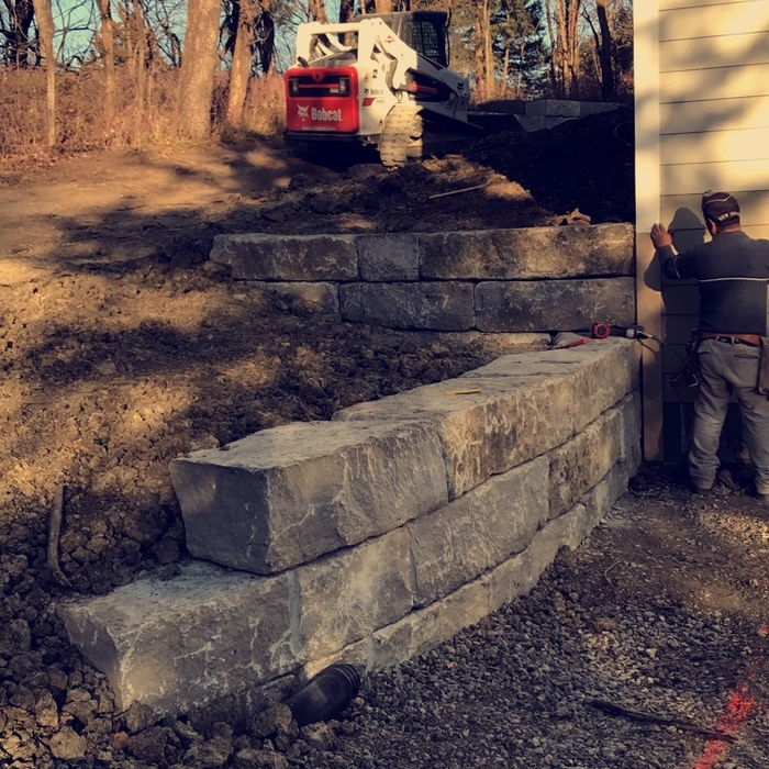 Natural Stone Retaining Wall