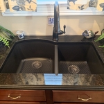 Black Galaxy Tops with Waterfall Edge detail!