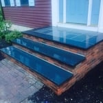 STEPS WITH BRICK AND BLUE STONE