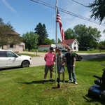 Completed light pole with our deserving veteran
