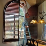 Stained Wood Shutters with arch