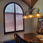 Stained Wood Shutters with arch