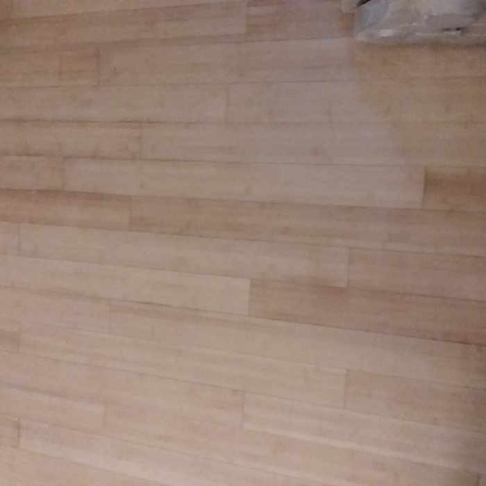 Bare or after my second pass with the floor sander