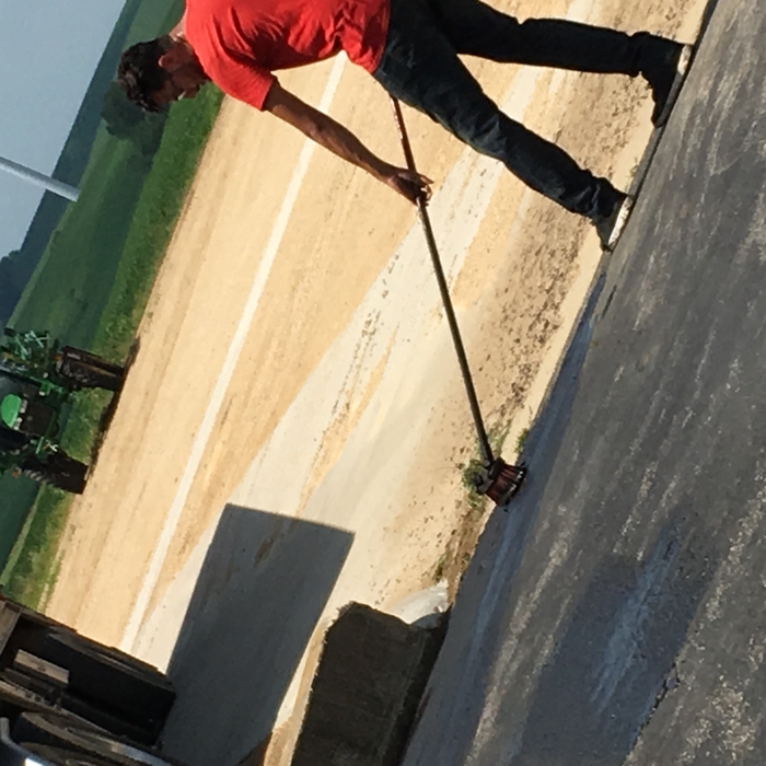 Hard at work on a parking lot