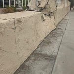 Damaged perimeter wall