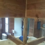 Wild cherry walls, rough look trim