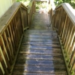 Dirty and slippery steps