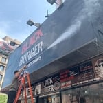 Pressure Washing Commercial Awning Sign
