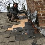Chimney flashing repair