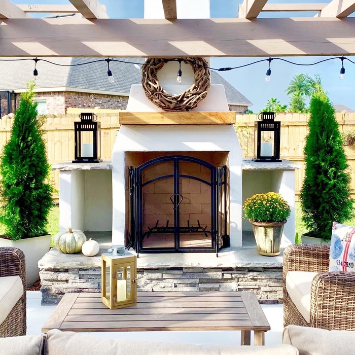 Outdoor Wood burning fireplace