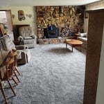 Living Room Gray Carpet Flooring Installation
