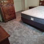 Bedroom New Gray Carpet Installation
