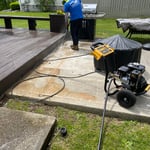 Powerwashing cement patio