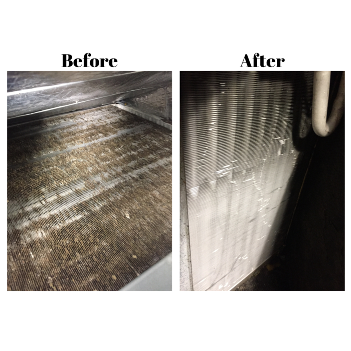 Handler coils before and after mold remediation