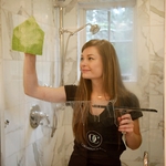 Cleaning glass shower door